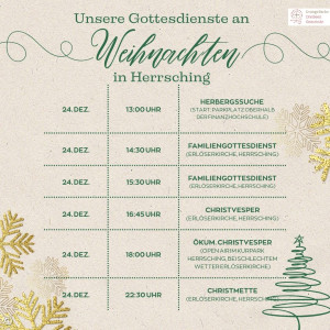 Plakat Weihnachtsgottesdienste Herrsching